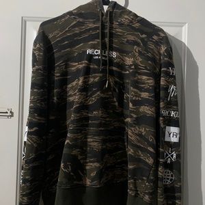 Young and reckless camouflage hoodie